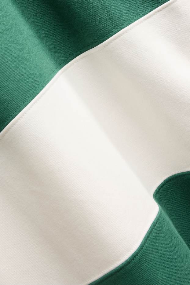 Uomo - Polo - oversize - a righe - verde scuro / bianco