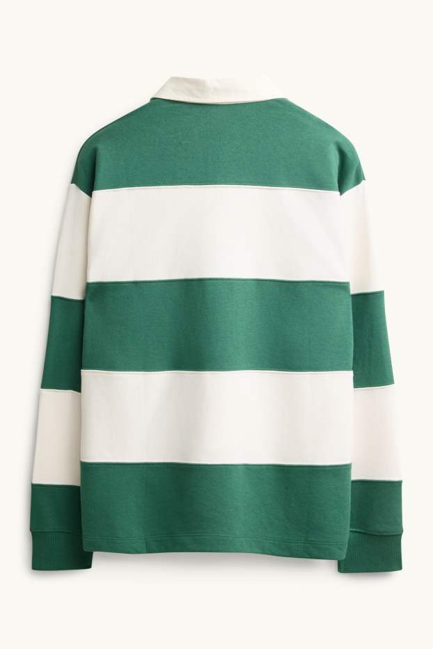 Uomo - Polo - oversize - a righe - verde scuro / bianco
