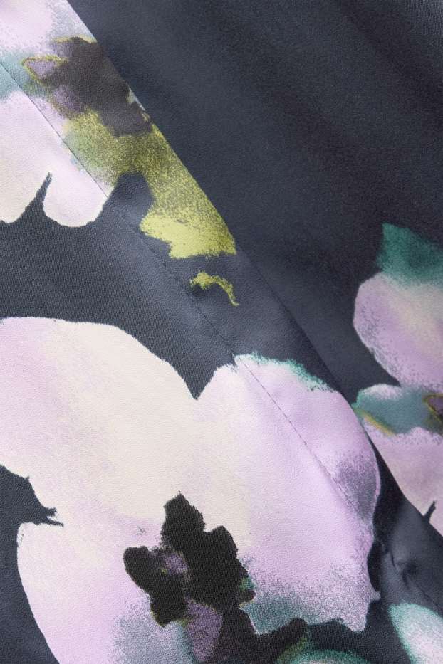 Women - Blouse - floral - dark blue