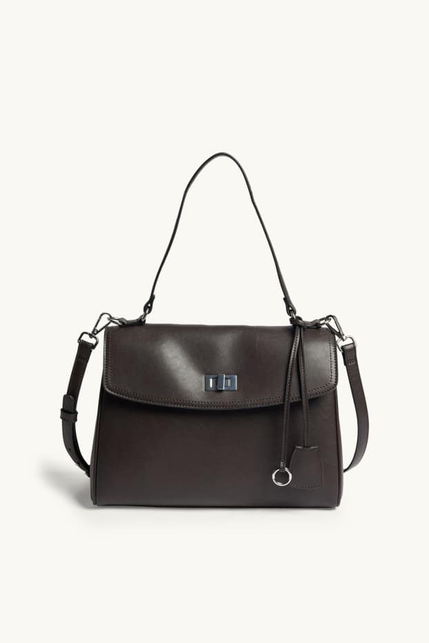 Donna - Borsa a tracolla - similpelle - marrone scuro