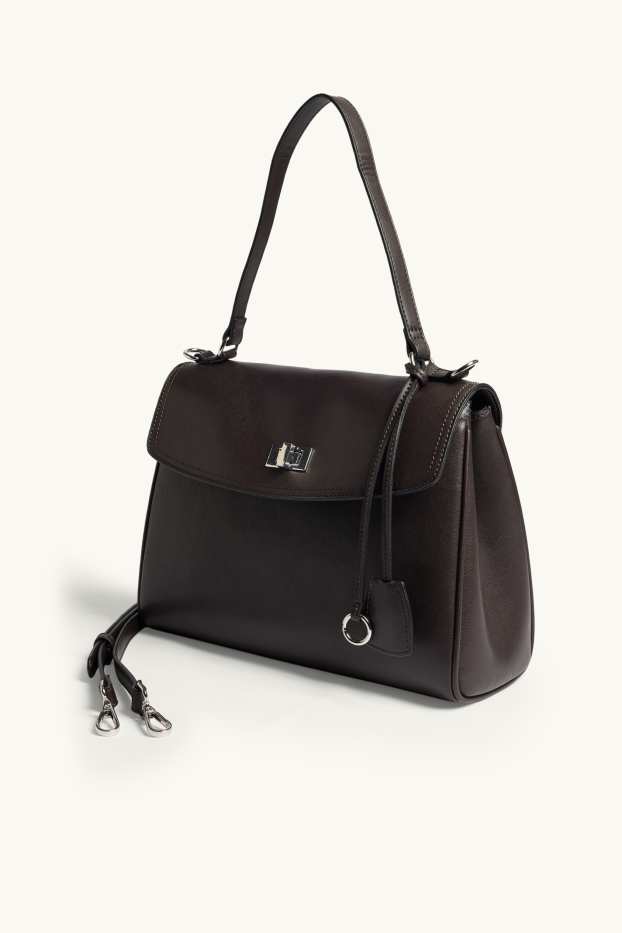 Donna - Borsa a tracolla - similpelle - marrone scuro