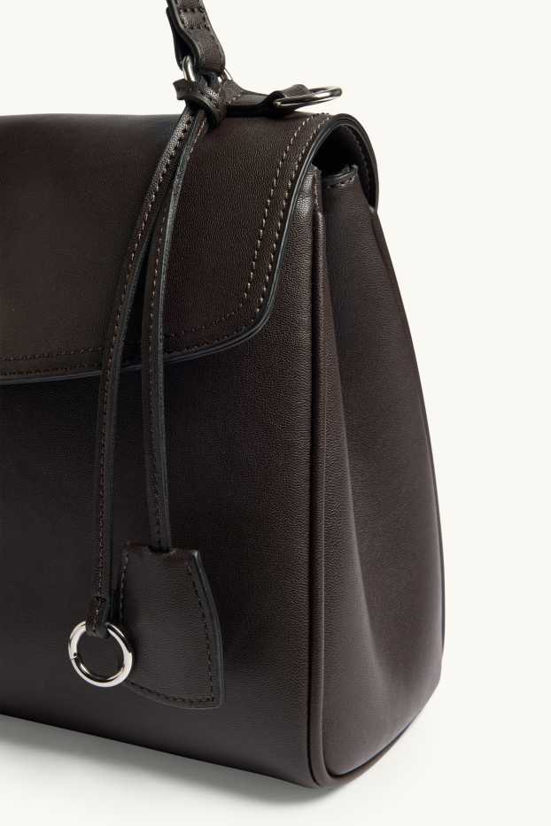 Donna - Borsa a tracolla - similpelle - marrone scuro