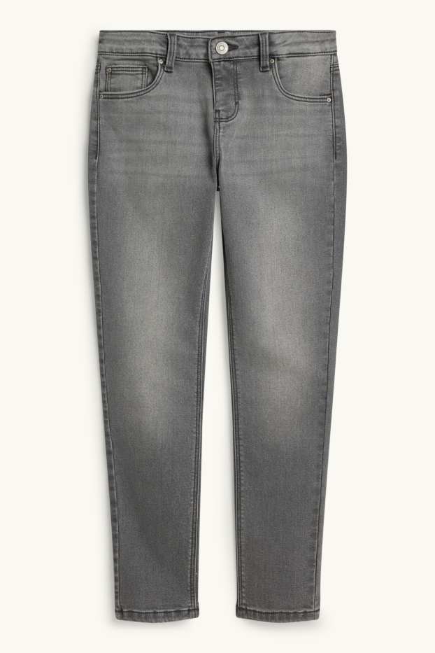 Děti - dívky - Skinny jeans - termo džíny - džíny - šedé
