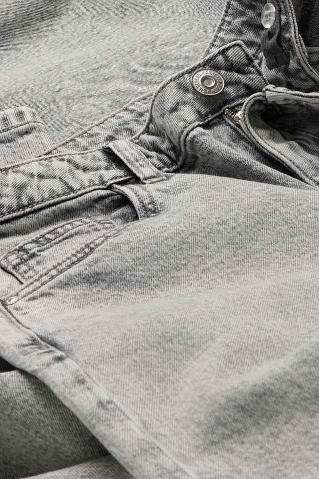 Bambine - Fiocco - jeans a gamba ampia - vita media - jeans grigio chiaro