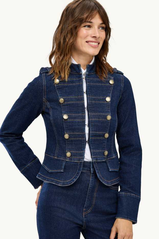 Women - Denim jacket - LYCRA® - blue denim