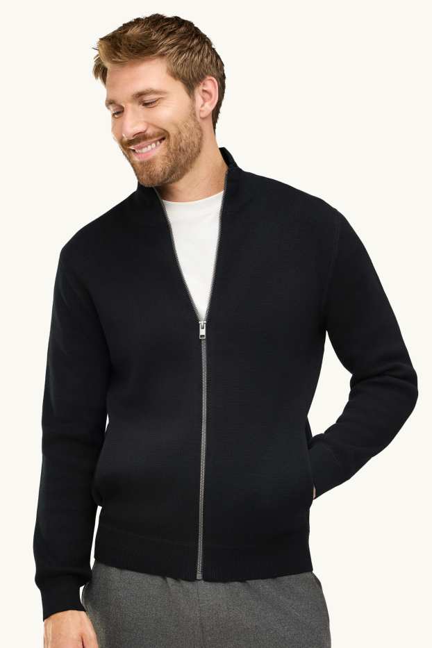 Herren - Strickjacke - schwarz