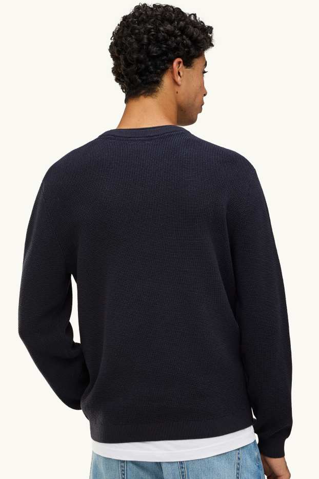 Herren - Pullover - strukturiert - dunkelblau