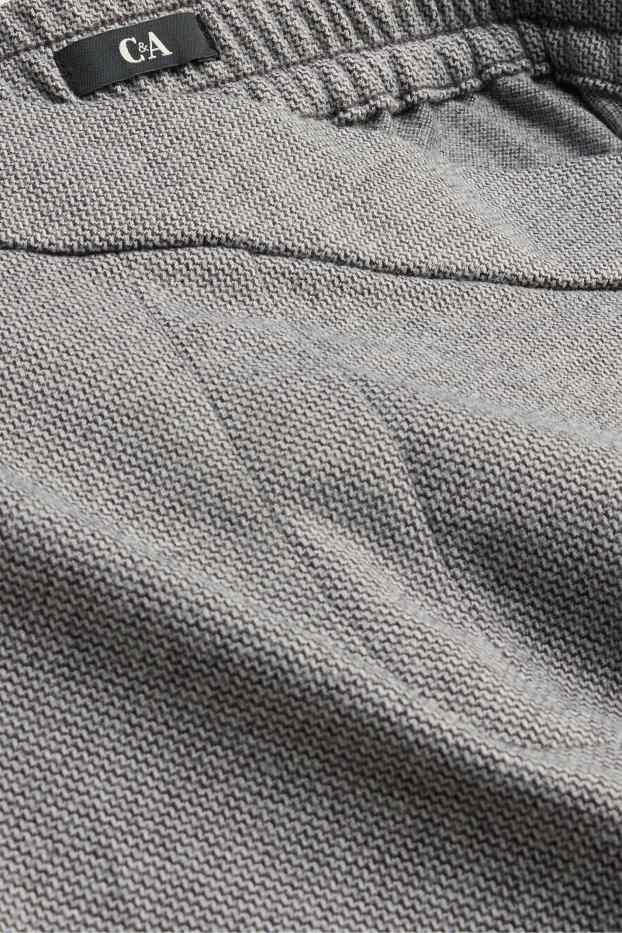 Femei - Pantaloni de stofă - talie înaltă - tapered fit - structurați - gri melanj