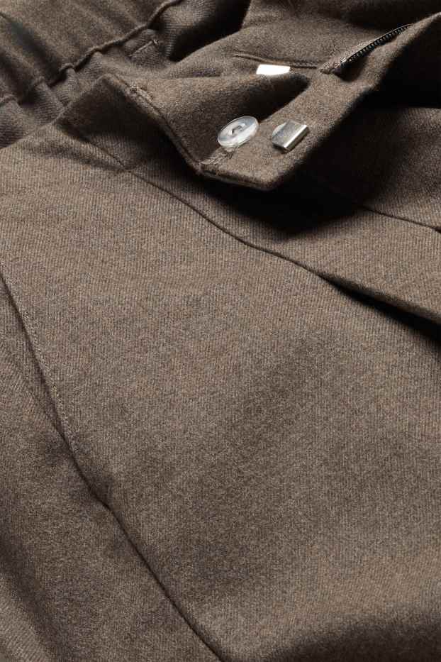 Femmes - Jupe-culotte en flanelle - mid waist - wide leg - marron chiné