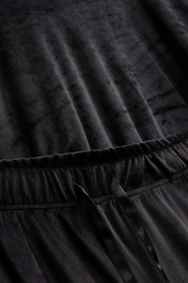 Dames - Pyjama van fleece - zwart