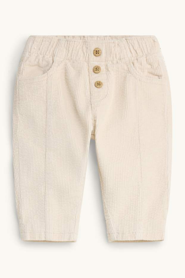Bebeluși - băieți - Pantaloni reiați bebeluși - crem