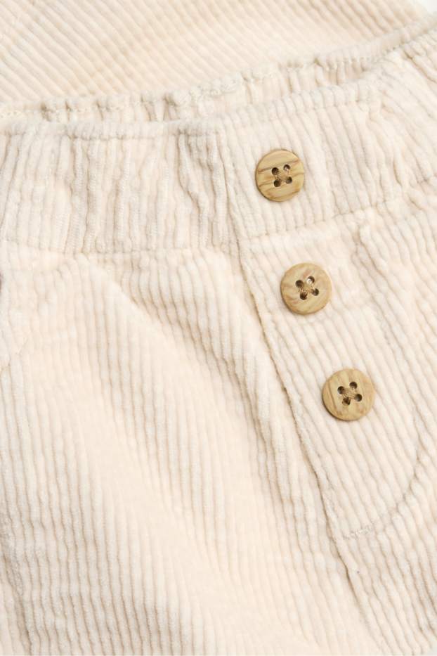 Bebeluși - băieți - Pantaloni reiați bebeluși - crem
