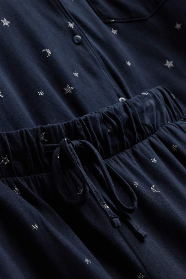 Women - Pyjamas - patterned - dark blue