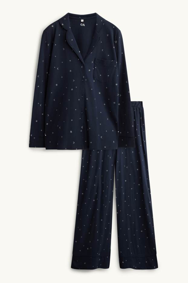 Women - Pyjamas - patterned - dark blue