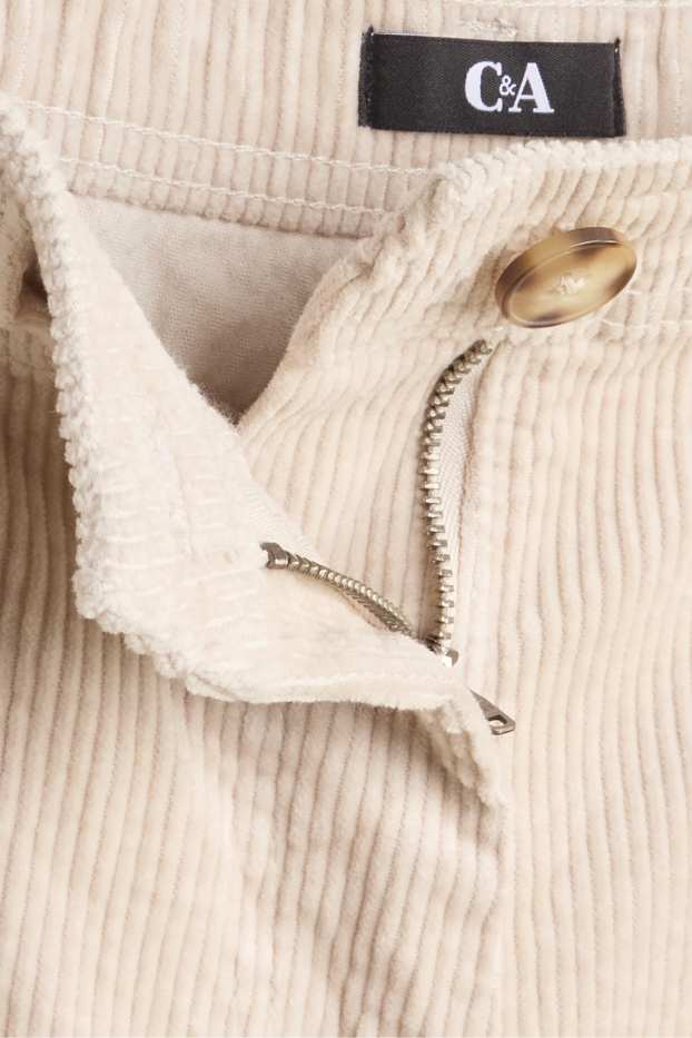 Dona - Pantalons de pana - high waist - wide leg - crema