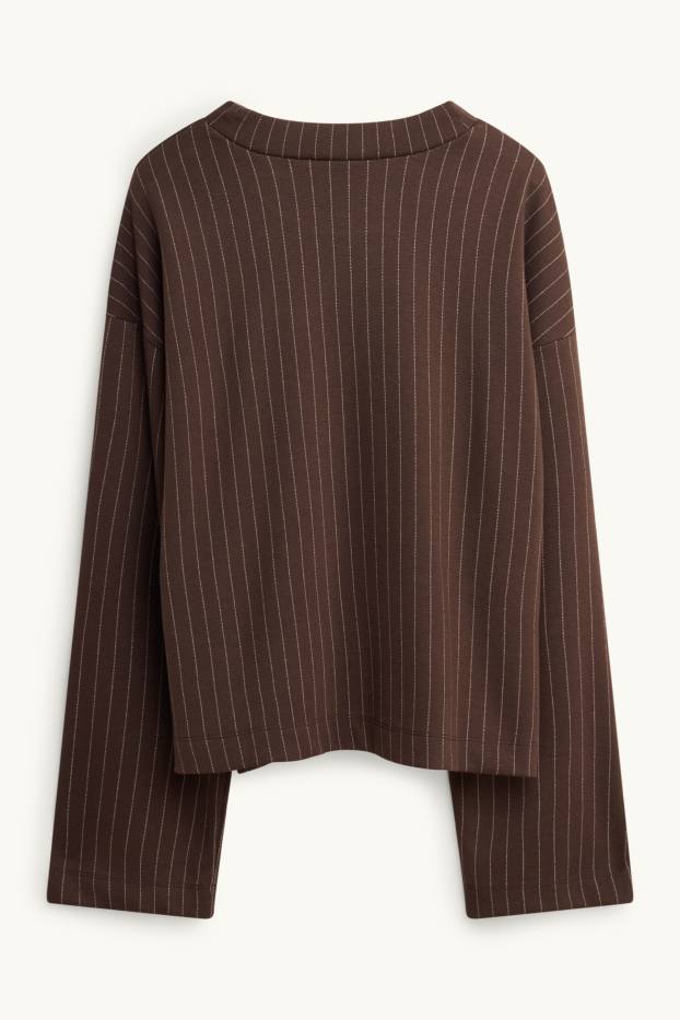Damen - Sweatshirt - gestreift - braun