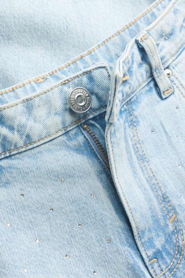 Bambine - Jeans a gamba ampia - effetto brillante - jeans azzurro
