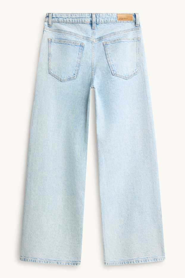 Bambine - Jeans a gamba ampia - effetto brillante - jeans azzurro