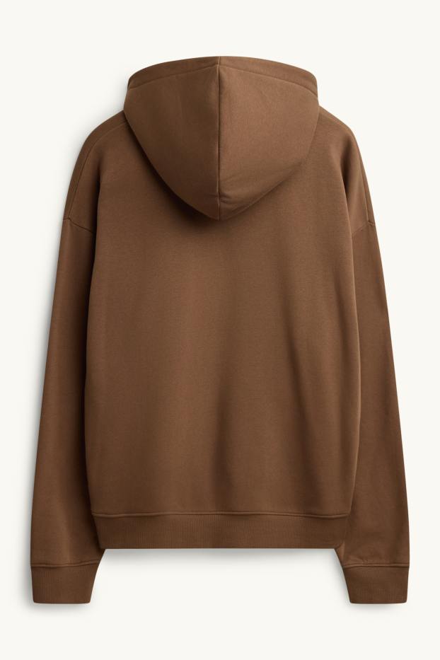 Hommes - Sweat à capuche - marron