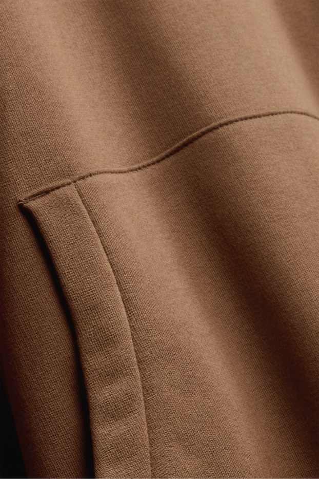 Hommes - Sweat à capuche - marron