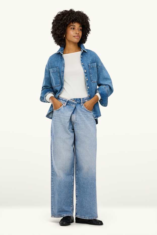 Femmes - Straight jean - mid waist - jean bleu clair