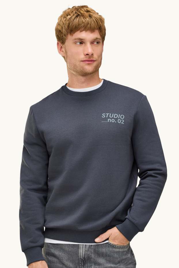 Herren - Sweatshirt - blau  / dunkelgrau