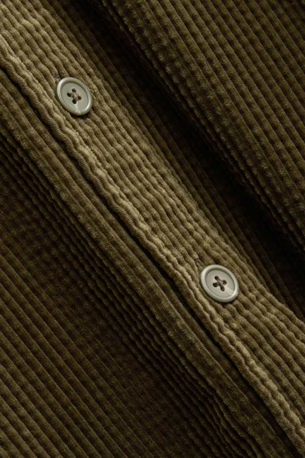Dona - Camisa brusa de pana - estructurada - verd fosc