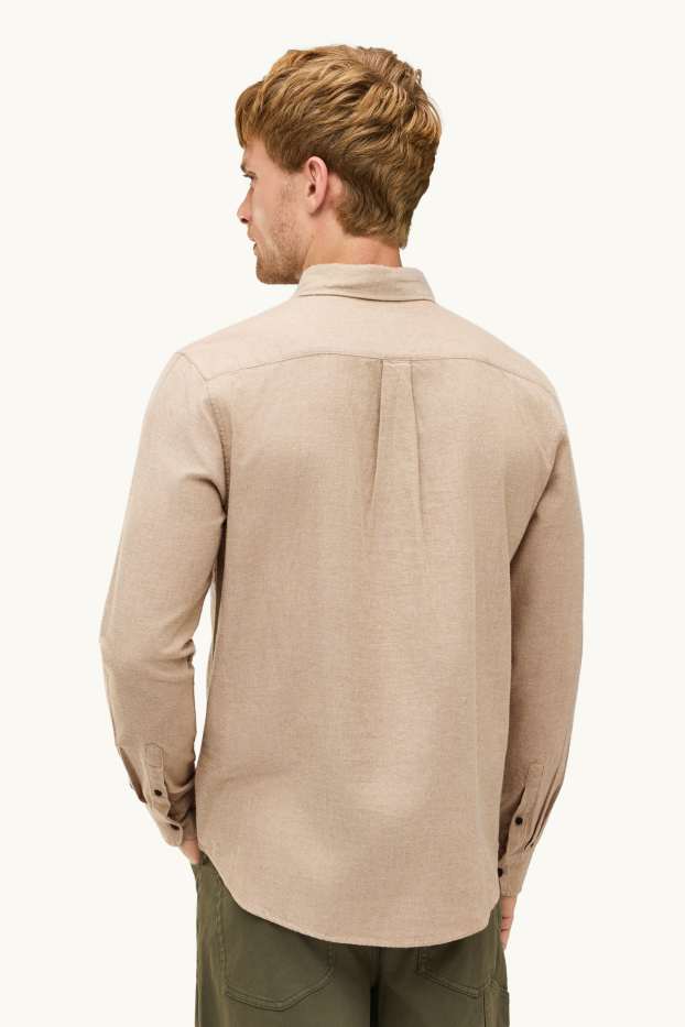 Pánské - Košile - regular fit - button-down - béžová