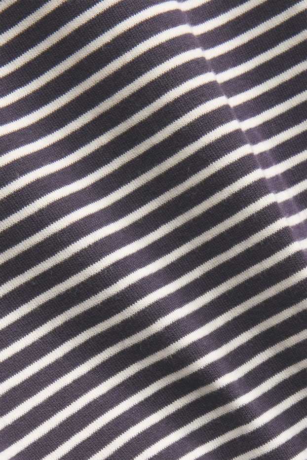 Femmes - Haut à manches longues - slim fit - à rayures - blanc / noir
