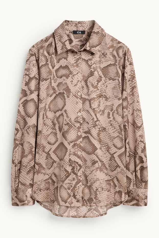 Femmes - Chemisier - à motif - beige / marron