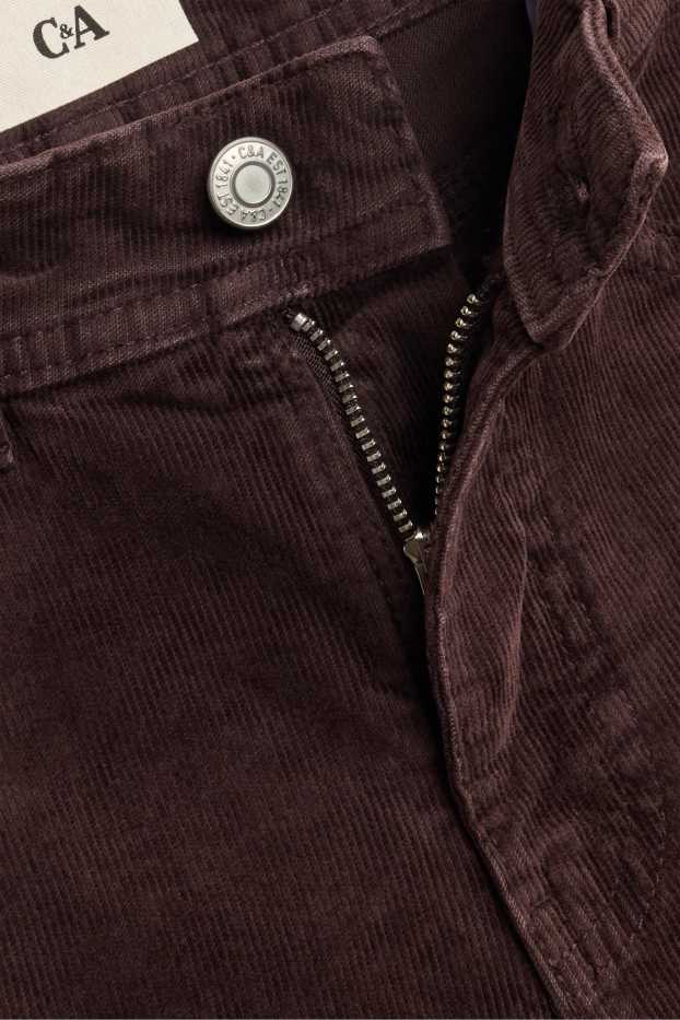 Dona - Pantalons de pana - mid waist - acampanats - marró fosc
