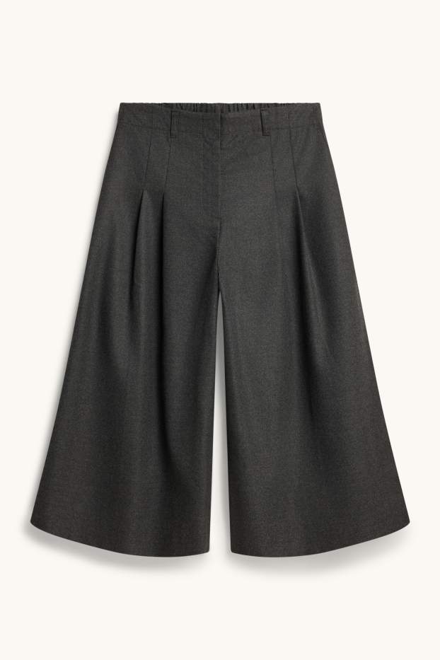 Femmes - Jupe-culotte en flanelle - mid waist - wide leg - gris anthracite