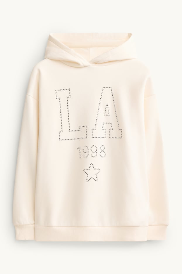 Kinder Mädchen - Hoodie - Glanz-Effekt - cremefarben