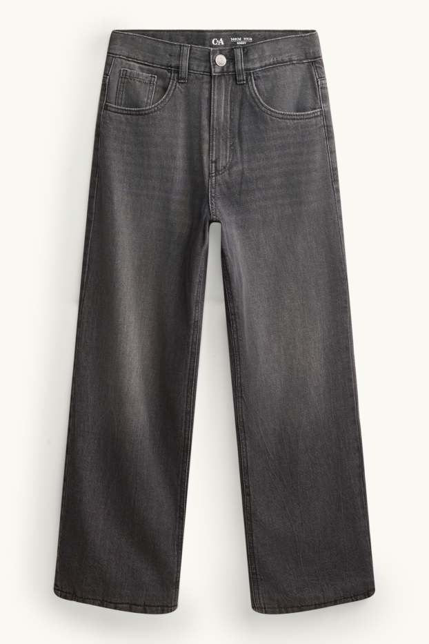 Kinder Buben - Baggy Jeans - Thermojeans - dunkeljeansgrau