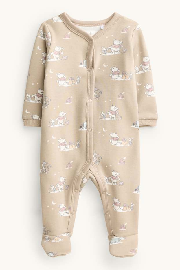 Unisexe - Winnie l’ourson - pyjama pour bébé - doublure en peluche - beige