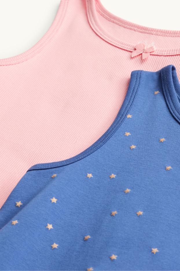 Kinderen: meisjes - Set van 3 - ster - singlet - wit