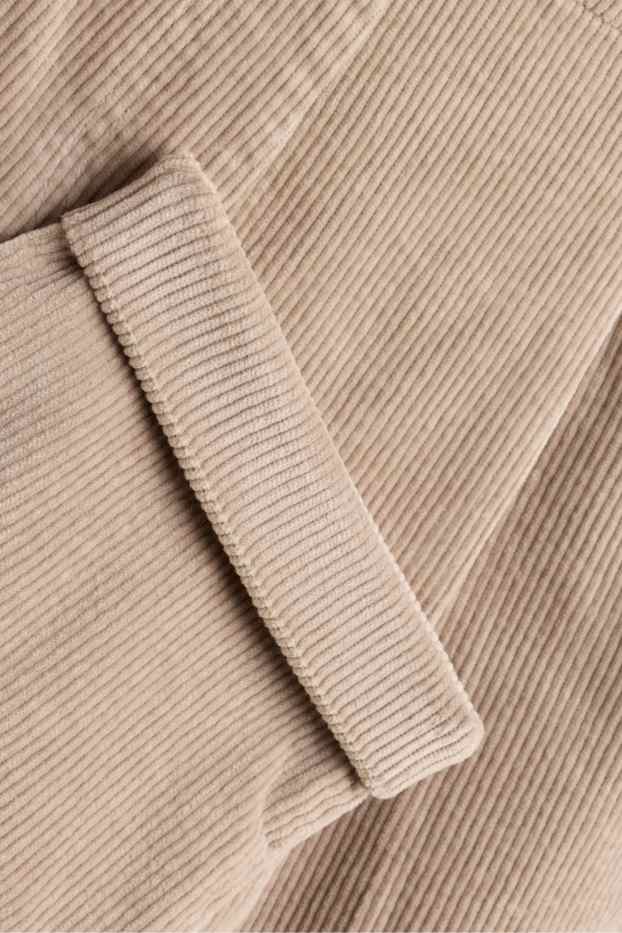 Femmes - Pantalon en velours côtelé - high waist - tapered fit - LYCRA® - beige
