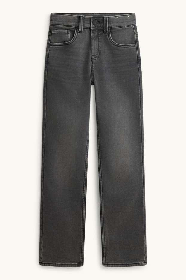 Enfants garçons - Straight jean - jean chaud - taille extra-fine - jean gris foncé