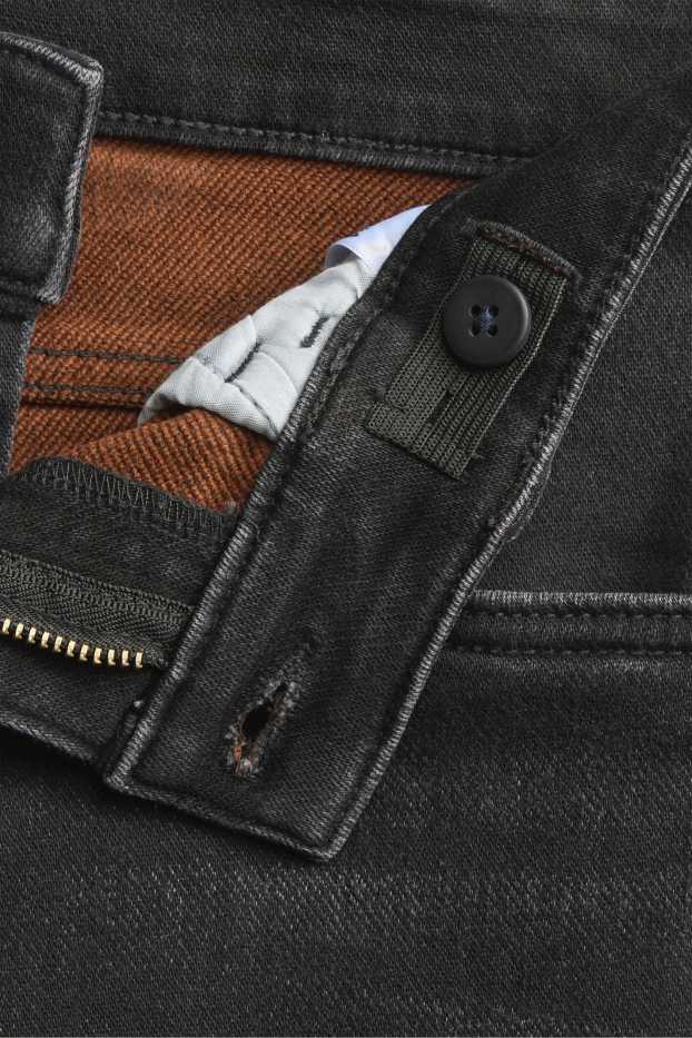 Kinder Buben - Straight Jeans - Thermojeans - extra-weiter Bund - schwarz