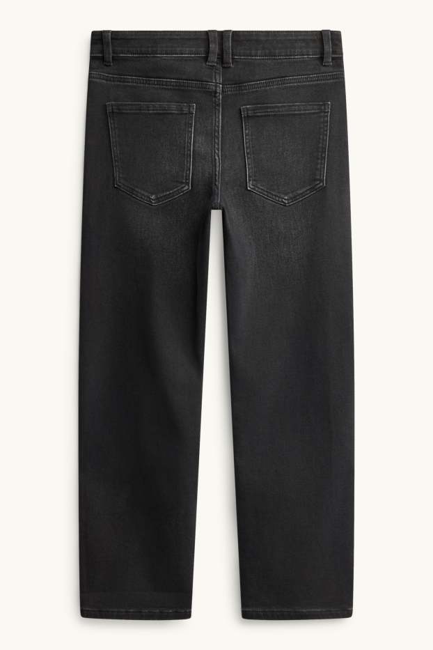 Kinder Buben - Straight Jeans - Thermojeans - extra-weiter Bund - schwarz