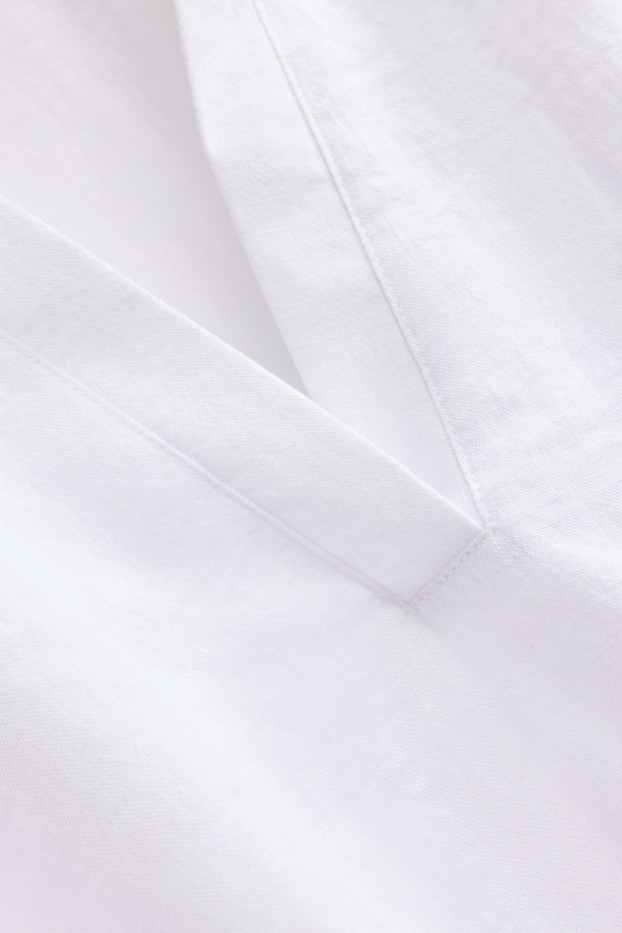 Donna - Blusa con scollo a V - bianco neve