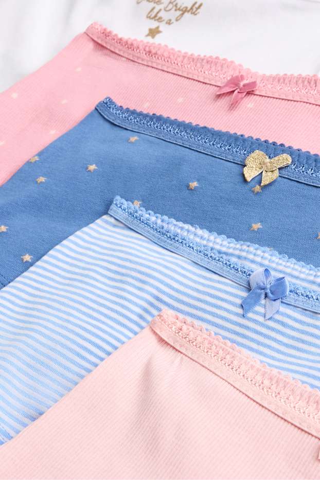 Children Girls - Multipack of 5 - star - shorts - white