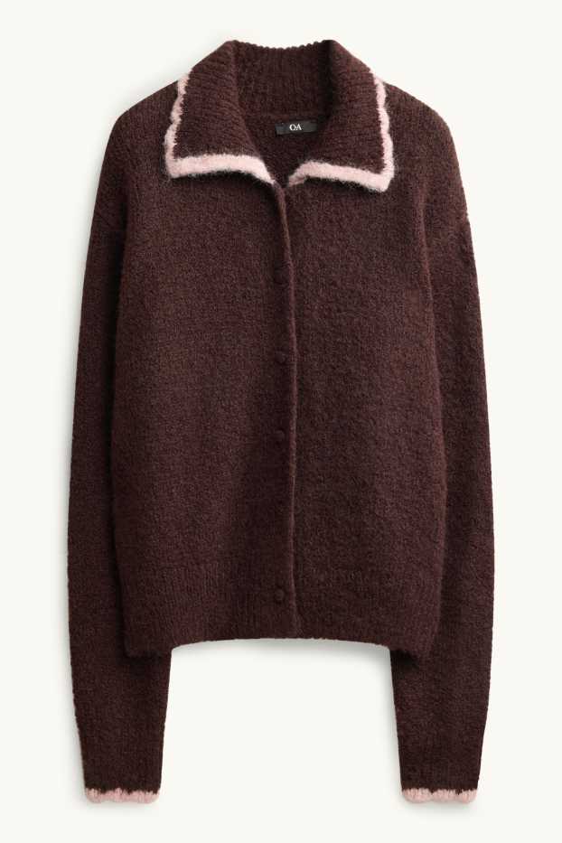 Femei - Cardigan tricotat - maro închis