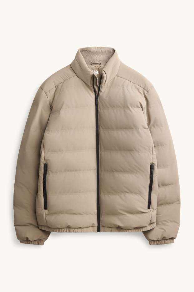 Heren - Jas met stiksels - gevoerd - beige