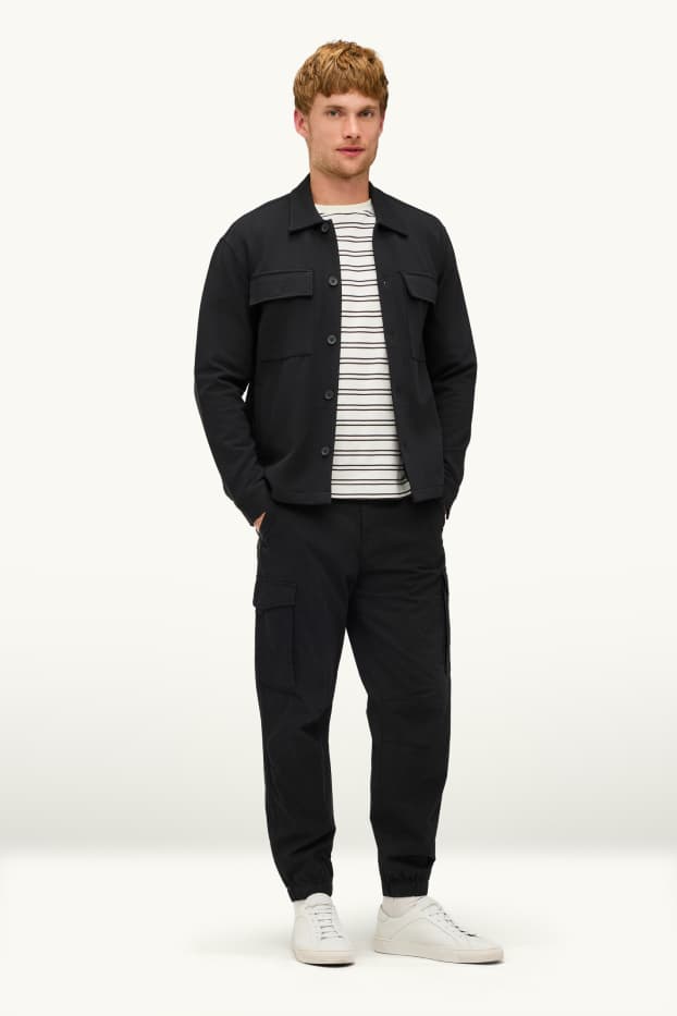 Hommes - Pantalon cargo - tapered fit - noir