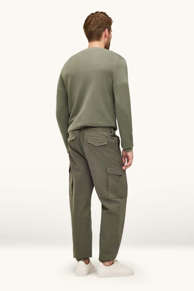 Heren - Cargobroek - tapered fit - kaki