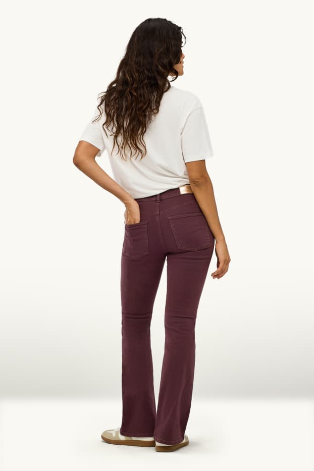 Femmes - Bootcut Jeans - mid waist - jean galbant - LYCRA® - bordeaux
