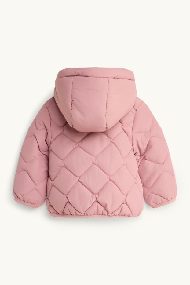 Bébés filles - Doudoune surpiquée pour bébé à capuche - finition déperlante - rose