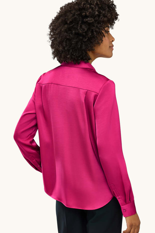 Donna - Camicetta di raso - fucsia