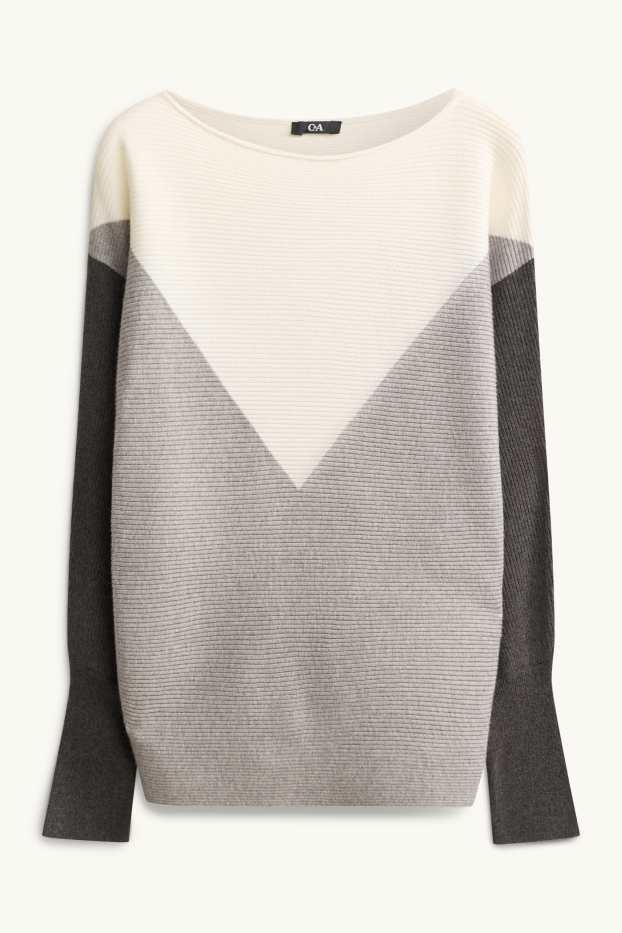 Femmes - Pull - côtelé - gris